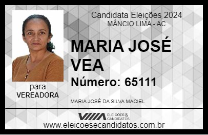 Candidato MARIA JOSÉ VEA 2024 - MÂNCIO LIMA - Eleições