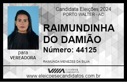 Candidato RAIMUNDINHA DO DAMIÃO 2024 - PORTO WALTER - Eleições