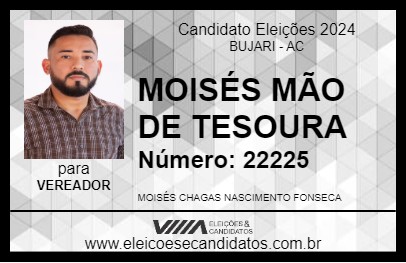 Candidato MOISÉS MÃO DE TESOURA 2024 - BUJARI - Eleições