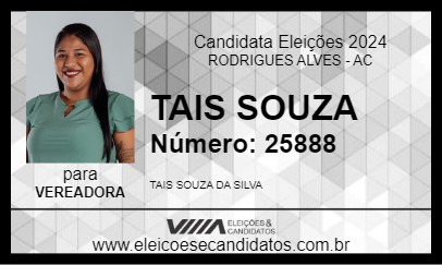 Candidato TAIS SOUZA 2024 - RODRIGUES ALVES - Eleições