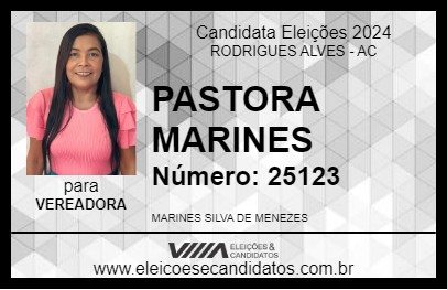 Candidato PASTORA MARINES 2024 - RODRIGUES ALVES - Eleições