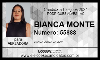 Candidato BIANCA MONTE 2024 - RODRIGUES ALVES - Eleições