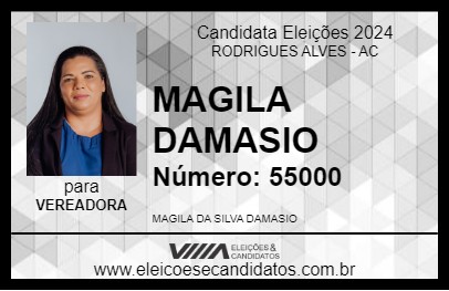 Candidato MAGILA DAMASIO 2024 - RODRIGUES ALVES - Eleições