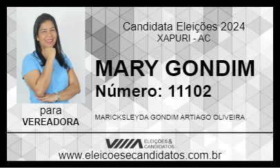 Candidato MARY GONDIM 2024 - XAPURI - Eleições