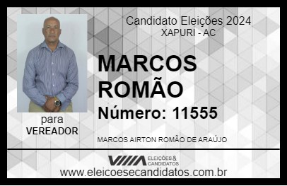 Candidato MARCOS ROMÃO 2024 - XAPURI - Eleições