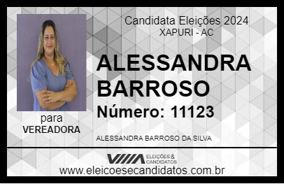 Candidato ALESSANDRA BARROSO 2024 - XAPURI - Eleições