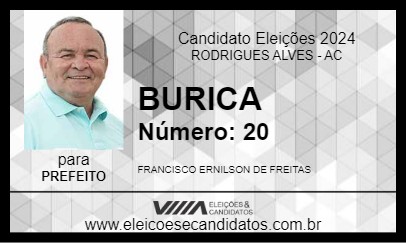 Candidato BURICA 2024 - RODRIGUES ALVES - Eleições