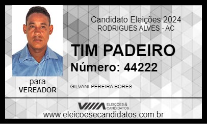 Candidato TIM PADEIRO 2024 - RODRIGUES ALVES - Eleições