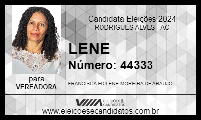 Candidato LENE 2024 - RODRIGUES ALVES - Eleições