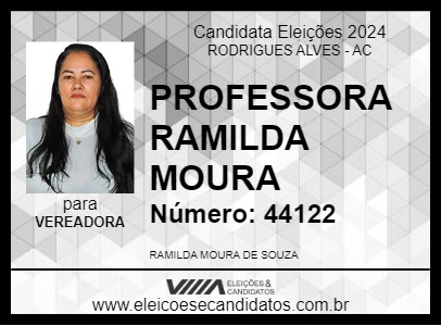 Candidato PROFESSORA RAMILDA MOURA 2024 - RODRIGUES ALVES - Eleições