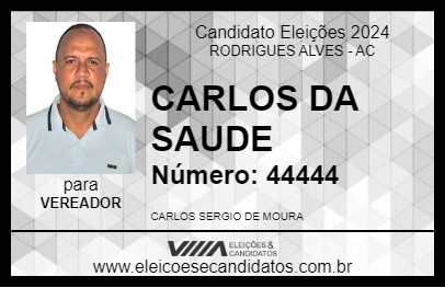 Candidato CARLOS DA SAUDE 2024 - RODRIGUES ALVES - Eleições