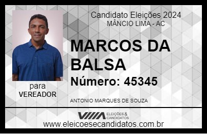 Candidato MARCOS DA BALSA 2024 - MÂNCIO LIMA - Eleições