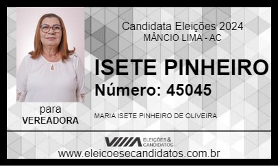 Candidato ISETE PINHEIRO 2024 - MÂNCIO LIMA - Eleições