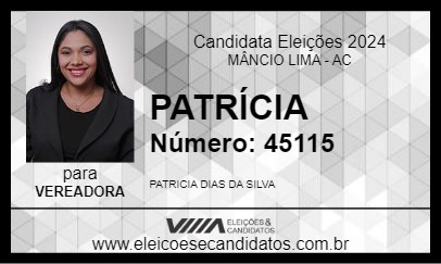 Candidato PATRÍCIA 2024 - MÂNCIO LIMA - Eleições