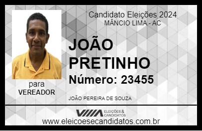 Candidato JOÃO PRETINHO 2024 - MÂNCIO LIMA - Eleições