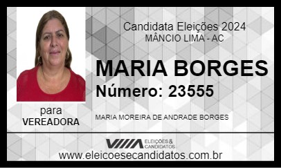 Candidato MARIA BORGES 2024 - MÂNCIO LIMA - Eleições