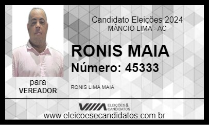 Candidato RONIS MAIA 2024 - MÂNCIO LIMA - Eleições