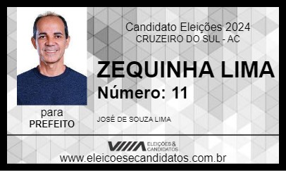 Candidato ZEQUINHA LIMA 2024 - CRUZEIRO DO SUL - Eleições