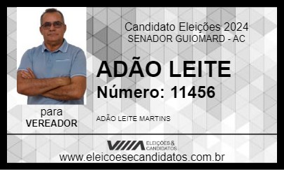 Candidato ADÃO LEITE 2024 - SENADOR GUIOMARD - Eleições