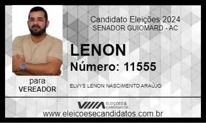 Candidato LENON 2024 - SENADOR GUIOMARD - Eleições