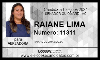 Candidato RAIANE LIMA  2024 - SENADOR GUIOMARD - Eleições