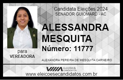 Candidato ALESSANDRA MESQUITA 2024 - SENADOR GUIOMARD - Eleições