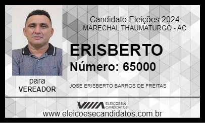 Candidato ERISBERTO 2024 - MARECHAL THAUMATURGO - Eleições