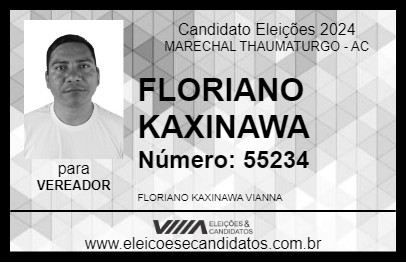 Candidato FLORIANO KAXINAWA 2024 - MARECHAL THAUMATURGO - Eleições