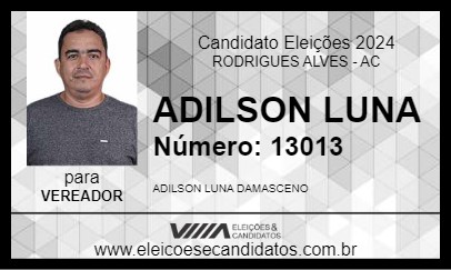 Candidato ADILSON LUNA 2024 - RODRIGUES ALVES - Eleições