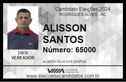 Candidato ALISSON SANTOS 2024 - RODRIGUES ALVES - Eleições