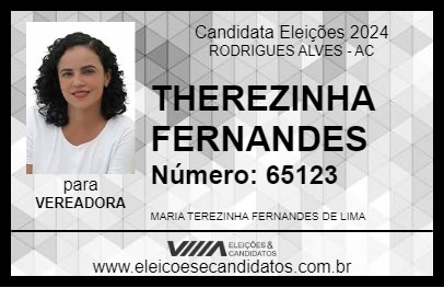 Candidato THEREZINHA FERNANDES 2024 - RODRIGUES ALVES - Eleições