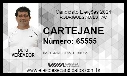 Candidato CARTEJANE SILVA 2024 - RODRIGUES ALVES - Eleições