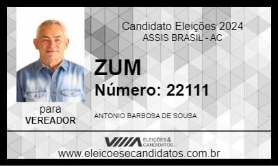 Candidato ZUM 2024 - ASSIS BRASIL - Eleições