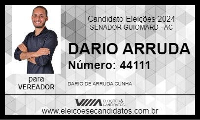 Candidato DARIO ARRUDA 2024 - SENADOR GUIOMARD - Eleições