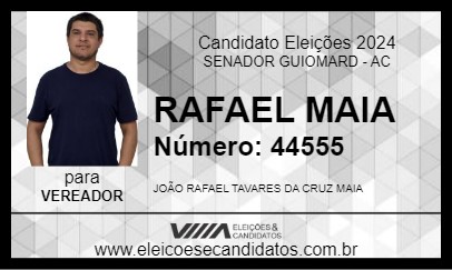 Candidato RAFAEL MAIA 2024 - SENADOR GUIOMARD - Eleições