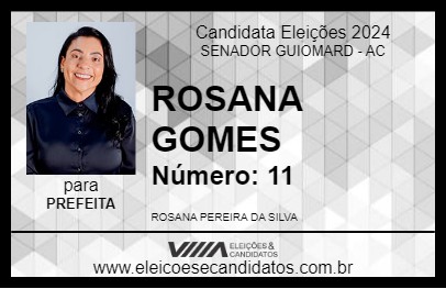 Candidato ROSANA GOMES 2024 - SENADOR GUIOMARD - Eleições