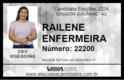 Candidato RAILENE ENFERMEIRA 2024 - SENADOR GUIOMARD - Eleições