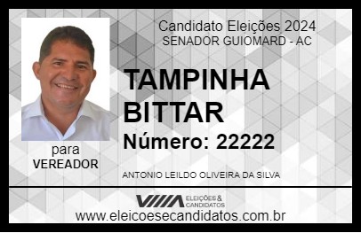 Candidato TAMPINHA BITTAR 2024 - SENADOR GUIOMARD - Eleições