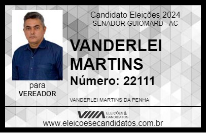 Candidato VANDERLEI MARTINS 2024 - SENADOR GUIOMARD - Eleições