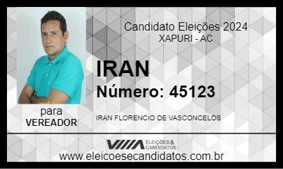 Candidato IRAN 2024 - XAPURI - Eleições