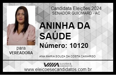 Candidato ANINHA DA SAÚDE 2024 - SENADOR GUIOMARD - Eleições