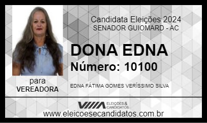 Candidato DONA EDNA 2024 - SENADOR GUIOMARD - Eleições