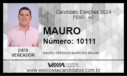 Candidato MAURO 2024 - FEIJÓ - Eleições