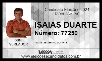 Candidato ISAIAS DUARTE 2024 - TARAUACÁ - Eleições