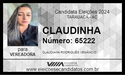 Candidato CLAUDINHA 2024 - TARAUACÁ - Eleições