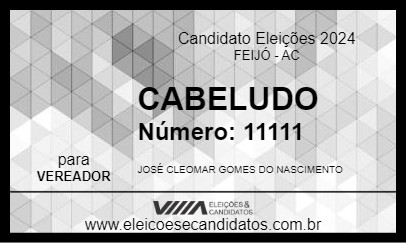 Candidato CABELUDO 2024 - FEIJÓ - Eleições