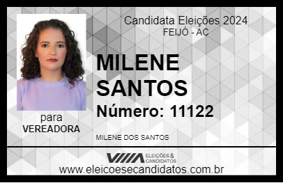 Candidato MILENE SANTOS 2024 - FEIJÓ - Eleições