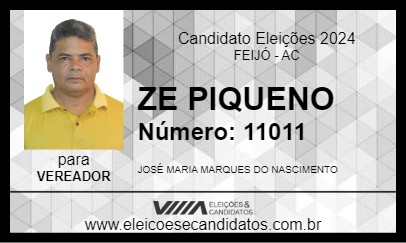 Candidato ZE PIQUENO 2024 - FEIJÓ - Eleições