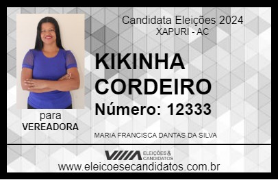 Candidato KIKINHA CORDEIRO  2024 - XAPURI - Eleições