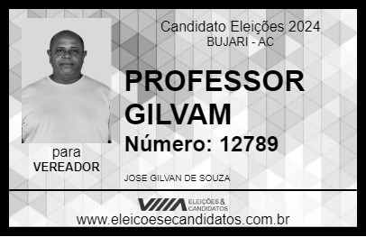 Candidato PROFESSOR GILVAM 2024 - BUJARI - Eleições